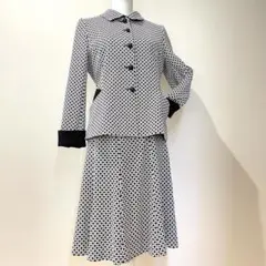 ピエールカルダン　L フォーマル 白黒チェック柄スーツセット