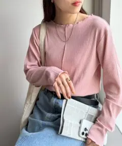 前後2WAYリブメローロングスリーブ