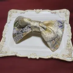 ☆ハンドメイド☆　和柄（小さめ）　リボンバレッタ