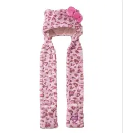 USJ ユニバ 被り物 ヒョウ柄キティ マフラーハット