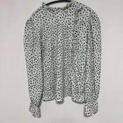 小花柄フリル袖ブラウス