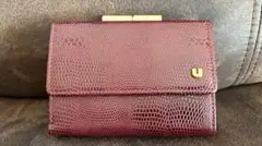 新品 U by Ungaro ピエッツ 財布 牛革 リザード型押し ワインレッドのサムネイル
