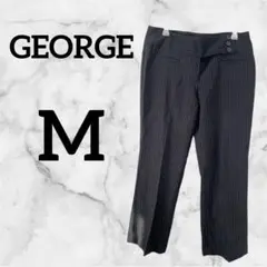 一点物✨️GEORGE 【】ブラック ストライプ スラックス Petite