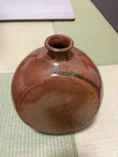 未使用　陶器製 赤褐色 花瓶