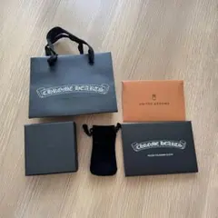 クロムハーツ 付属品3点セット OLD BOX ポリッシュクロス 革袋 巾着 箱