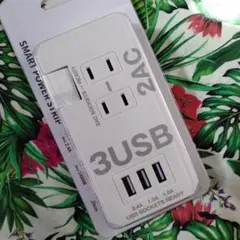 【3COINS】2AC 3USB 電源タップ 20cm 店舗購入新品 匿名配送