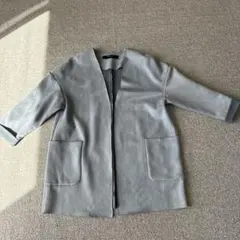 ZARA BASIC COLLECTION ブルーグレー ノーカラージャケット