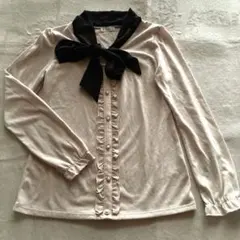 axes femme リボン付き長袖ブラウス　カットソー　未使用
