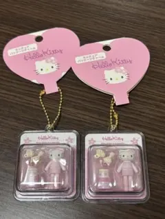 サンリオ ミニチュアパッケージチャーム 足長キティ キーホルダー ピンク2個