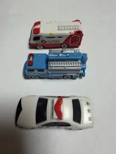 緊急車両 ミニカー 3台セット 消防車 パトカー⑥