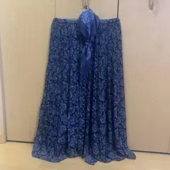 UNIQLO C シフォンプリーツスカート　ネイビーSサイズ　& 同柄スカーフ