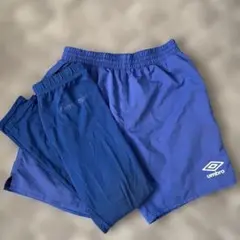 umbro 青 ハーフパンツ・ロングパンツ セット