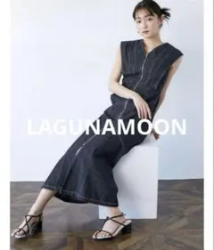 大人気✨ラグナムーン フレア スリーブ デニム ワンピース ブラック Mサイズ