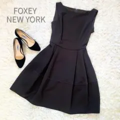美品 FOXEYNEWYORK バロン ワンピース ダークブラウン 40 フレアのサムネイル