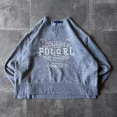 00s RALPH LAUREN スウェット プリントロゴ 灰 XL A438