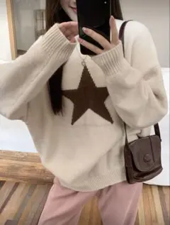 SHEIN Dazy スター柄長袖ニットセーター Sサイズ