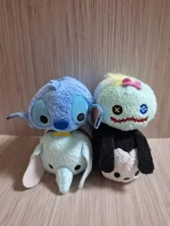 쯔무쯔무 봉제인형 4개 세트 스티치, 스크램프, 덤보, 오스왈드