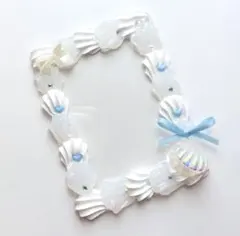 ホイップデコ　B8硬質トレカケース　クリア　白　貝　水色