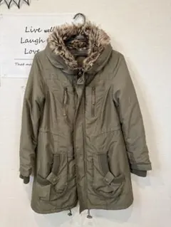 Abercrombie&Fitch ファー付き モッズコート カーキ レディース - メルカリ