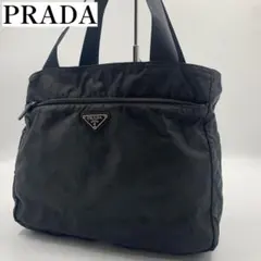 【✨美品✨】プラダ トートバッグ 三角ロゴ ナイロン ブラック ギャランティ付き