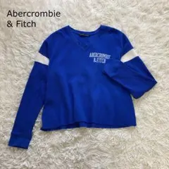 Abercrombie & Fitch ワッフルTシャツ Vネック 長袖 春 青