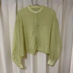Chaco closet ショート丈　シアーシャツ　ライトグリーンFのサムネイル