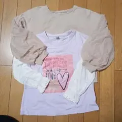キッズ　 長袖カットソー トップス　ブラウス120サイズ　２点セット　かわいい