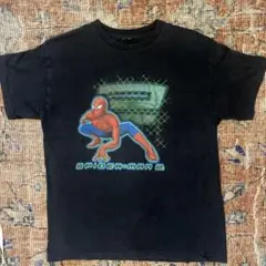 00s スパイダーマン2 Tシャツ ラメプリント ムービー MARVEL 映画