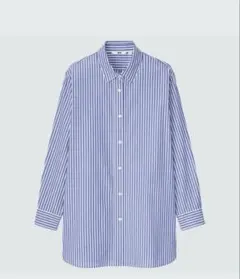 【ユニクロ】コットンストライプロングシャツ（長袖） XLサイズのサムネイル