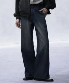 curved flare denim Slacksのサムネイル