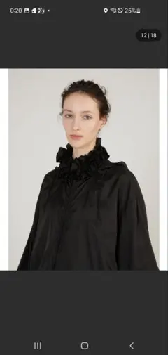 crinklecrinklecrinkleフリル付き ウインドブレーカー黒BLKのサムネイル