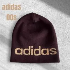 adidas ビーニー ニット帽 Y2K シティー ブラウン 00s アディダス