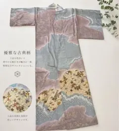 b784 正絹　袷　色無地　地紋　未使用しつけ付極美品　着物 b75 正絹 袷 訪問着 刺繍 未使用しつけ付極美品 着物 - メルカリ