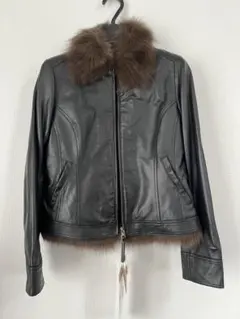 新品未使用　羊革レザージャケット ダウンベストとフォックスファー付き