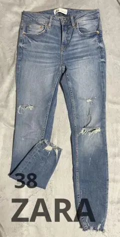 値下げ中！美品★お得【ZARA】ダメージジーンズ　38