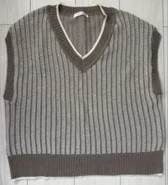chocol raffine ベージュ ニットベスト L