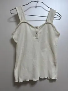 ワッフル素材　タンクトップ