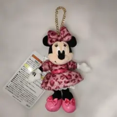 ディズニーリゾート ミニーマウス ヒョウ柄 ピンク ぬいぐるみ チャーム