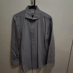 BEAMS HEART グレー ドット柄 長袖シャツ