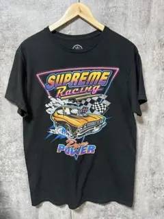USA製風デザインSUPREMERacing カーレースTシャツ 黒 M メンズ