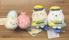 すみっコぐらしてのりぬいぐるみしろくまねこ　ドクターイエローにせつむりふろさはき