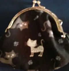 ハンドメイド猫柄がま口