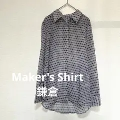 鎌倉シャツ 幾何学模様 和柄 シアー シャツ ブラウス 日本製 透け感有 春夏のサムネイル