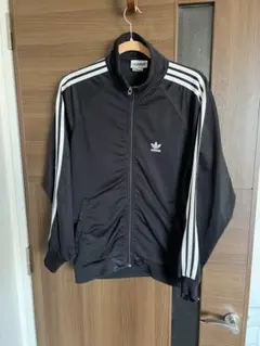 adidas ブラック ナイロンジャケット ストライプ - メルカリ