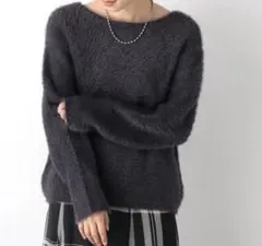グローバルワーク フェザー2WAYプルオーバー チャコール グレー シャギー