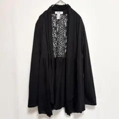 Style&co. 【M】レース切替 ショールカラー カーディガン ブラック