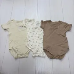西松屋　半袖ロンパース　ピーナッツ柄3点セット