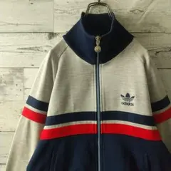 超希少☆80s デサント アディダス 刺繍ロゴ トラックジャケット M