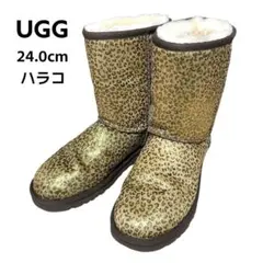 【美品】UGG アグ ハラコ ショートブーツ ゴールド メタリック 24.0cm