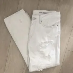 ZARA ホワイト　ダメージデニム　EUR36
